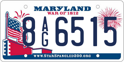 MD license plate 8AG6515
