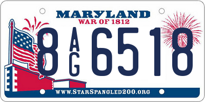 MD license plate 8AG6518