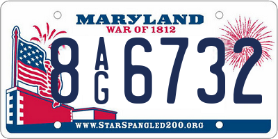 MD license plate 8AG6732