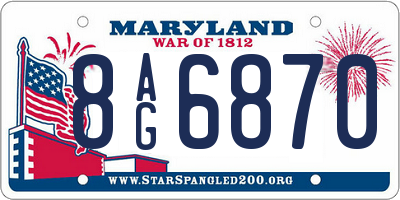 MD license plate 8AG6870