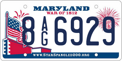MD license plate 8AG6929