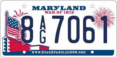 MD license plate 8AG7061