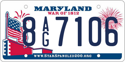 MD license plate 8AG7106