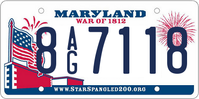 MD license plate 8AG7118