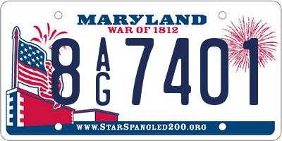 MD license plate 8AG7401