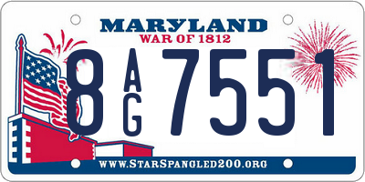 MD license plate 8AG7551