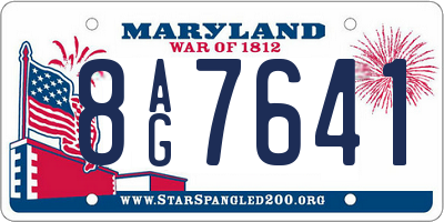 MD license plate 8AG7641