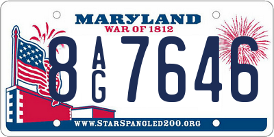 MD license plate 8AG7646