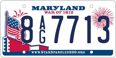 MD license plate 8AG7713