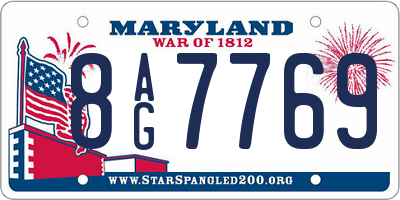 MD license plate 8AG7769