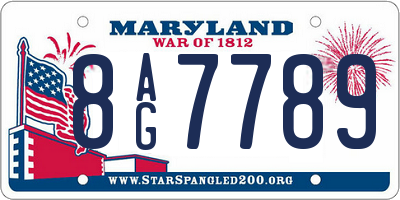 MD license plate 8AG7789
