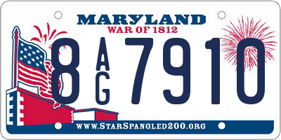 MD license plate 8AG7910