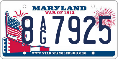 MD license plate 8AG7925