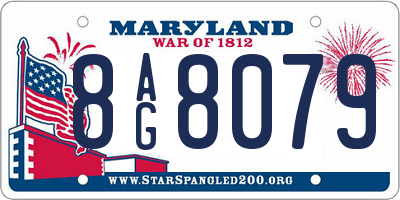 MD license plate 8AG8079