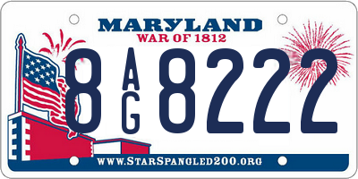 MD license plate 8AG8222