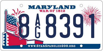 MD license plate 8AG8391