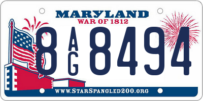 MD license plate 8AG8494