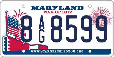 MD license plate 8AG8599