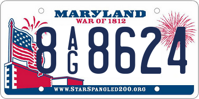 MD license plate 8AG8624