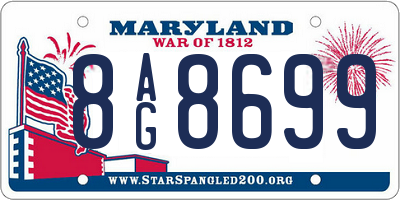 MD license plate 8AG8699