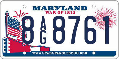 MD license plate 8AG8761