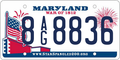 MD license plate 8AG8836