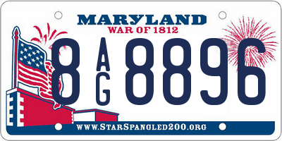 MD license plate 8AG8896