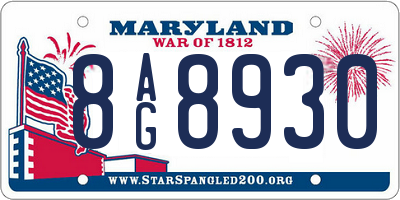 MD license plate 8AG8930