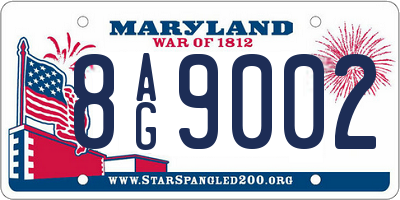 MD license plate 8AG9002