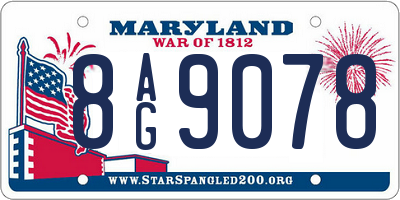 MD license plate 8AG9078