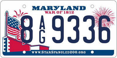MD license plate 8AG9336