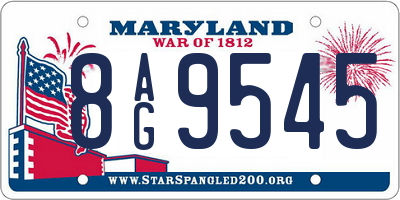 MD license plate 8AG9545