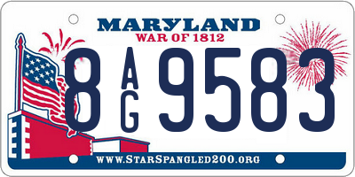 MD license plate 8AG9583