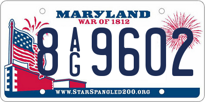 MD license plate 8AG9602