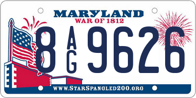 MD license plate 8AG9626
