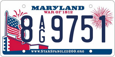 MD license plate 8AG9751