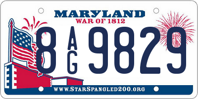 MD license plate 8AG9829