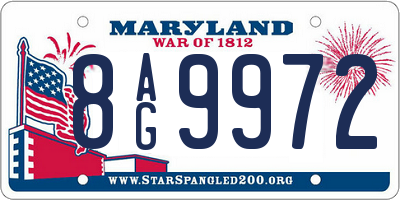 MD license plate 8AG9972