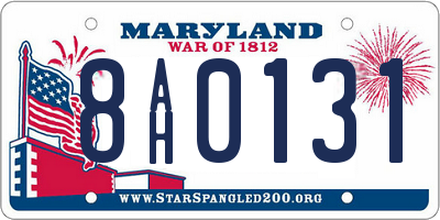 MD license plate 8AH0131