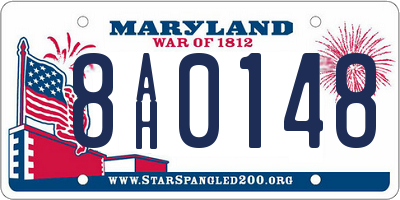 MD license plate 8AH0148