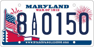 MD license plate 8AH0150