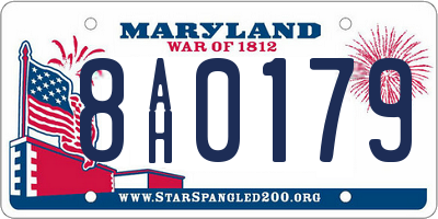 MD license plate 8AH0179