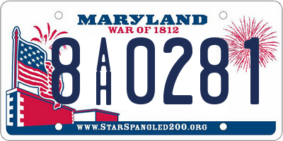 MD license plate 8AH0281