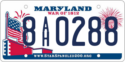 MD license plate 8AH0288