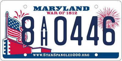 MD license plate 8AH0446