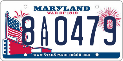MD license plate 8AH0479