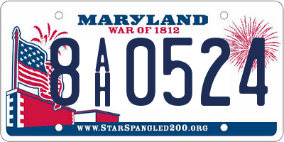 MD license plate 8AH0524