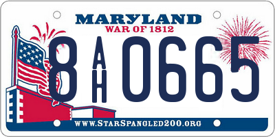 MD license plate 8AH0665
