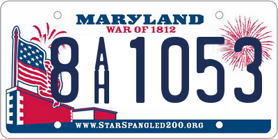 MD license plate 8AH1053
