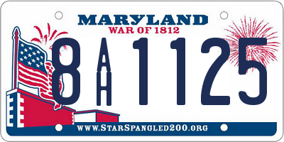 MD license plate 8AH1125